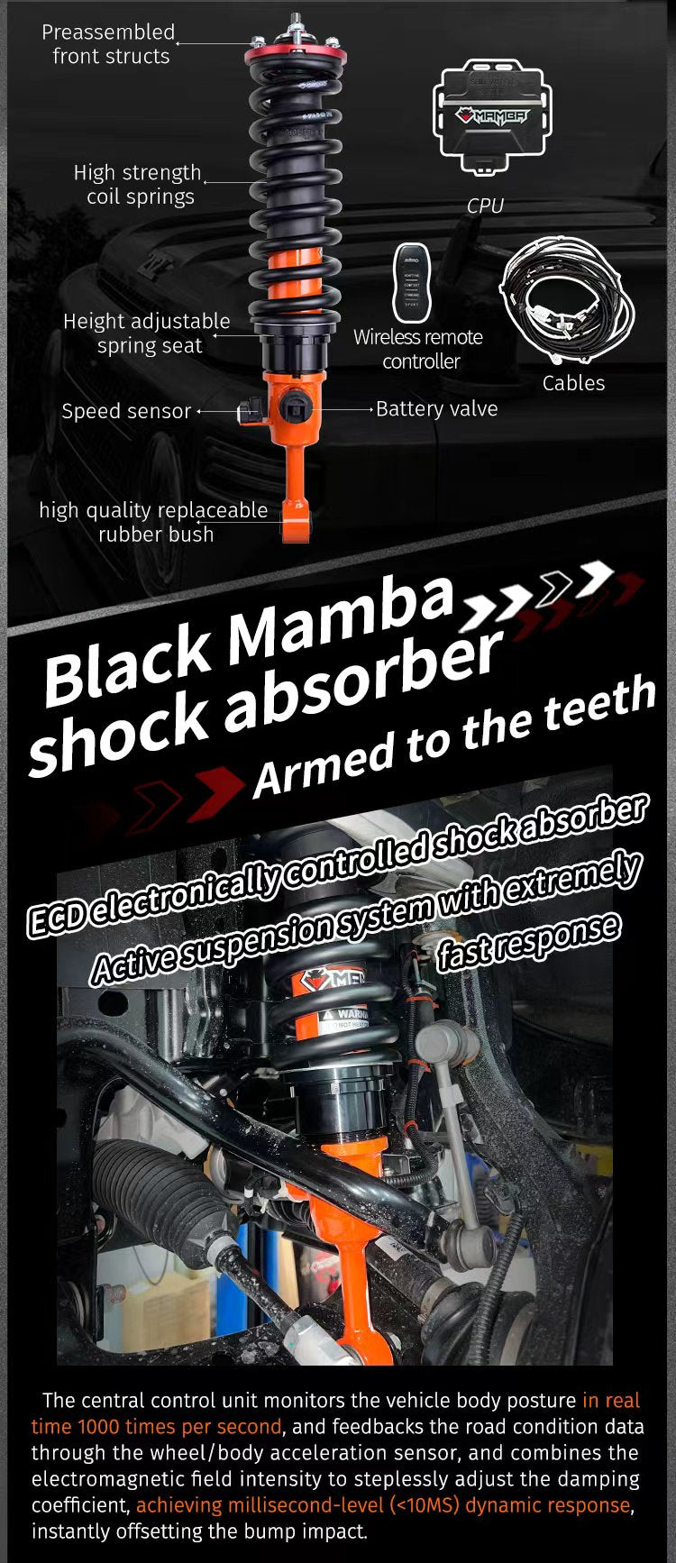 GWM TANK 300 / 500 Electronic Controlled Damper - ECD LIFT KIT By Desert Mamba Racing